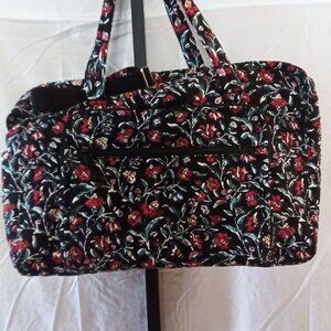 Vera Bradley women's cotton weekender travel bag Perennials Noir